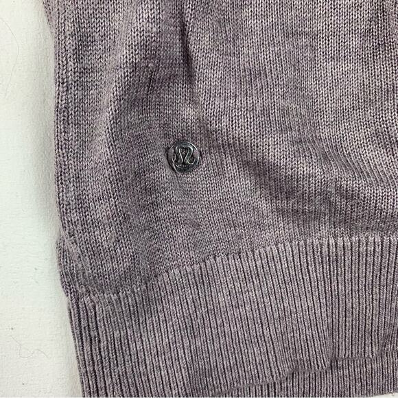 Lululemon women's 10 12 full extension sweater cashlu heathered gray long sleeve - Picture 5 of 9